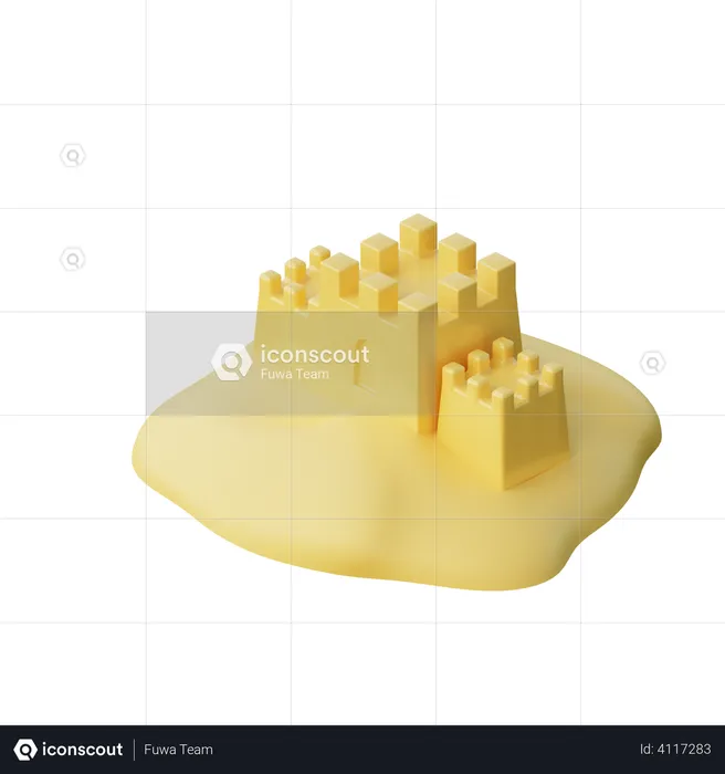 Sandcastle  3D Illustration