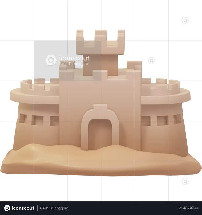 Sandcastle  3D Illustration