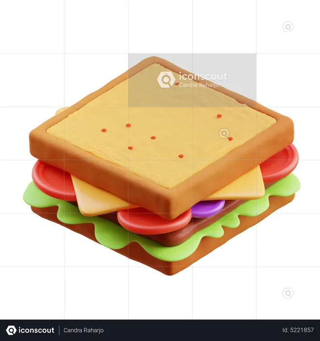 Sanduíche  3D Icon