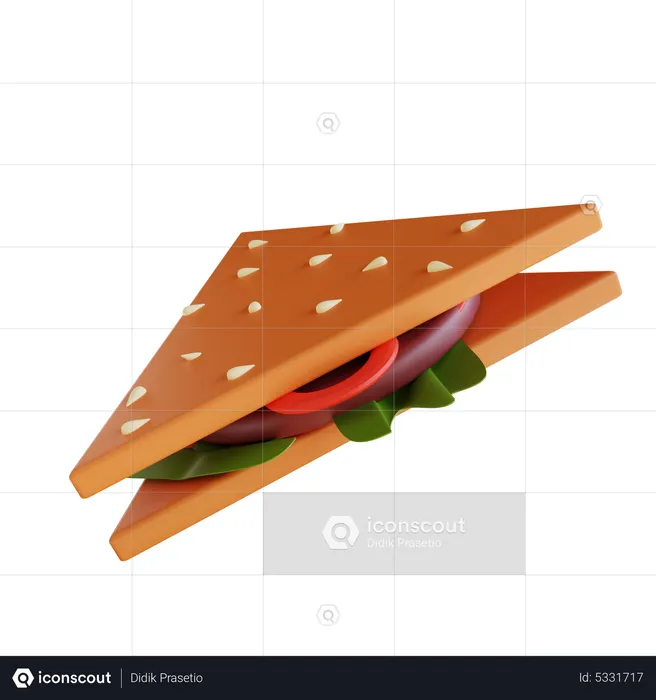 Sanduíche  3D Icon