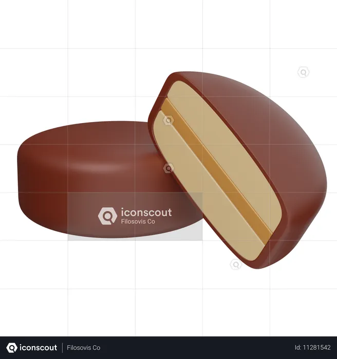 Sanduíche de biscoito de chocolate  3D Icon