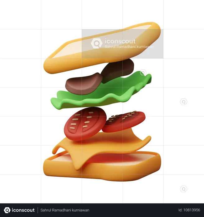 Sándwich  3D Icon