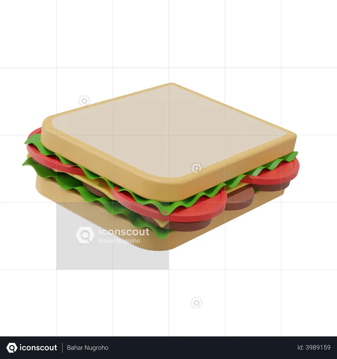 Sandwich  3D Illustration