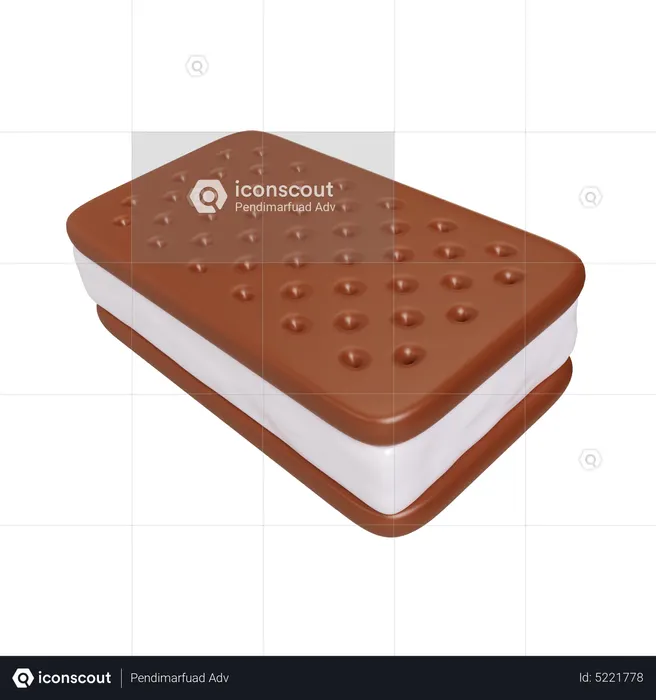 Sándwich de helado  3D Icon