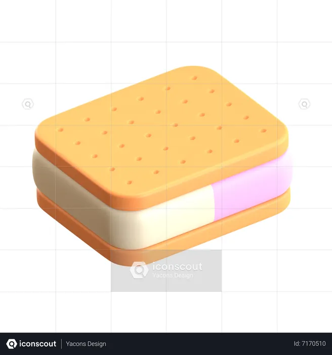 Sándwich de helado  3D Icon