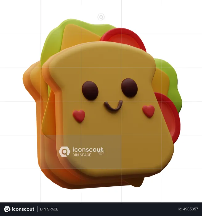 Sandwich Emoji Emoji 3D Icon