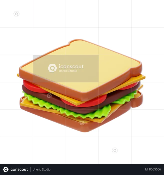 Sandwich aux légumes  3D Icon