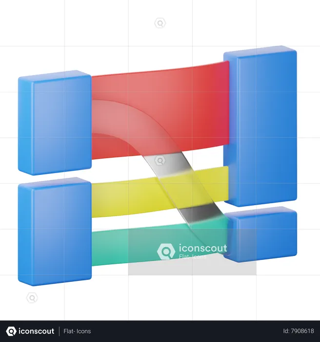 Sankey Diagram  3D Icon