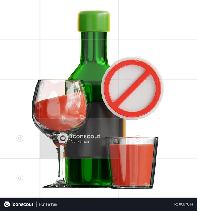 Pas d'alcool  3D Icon