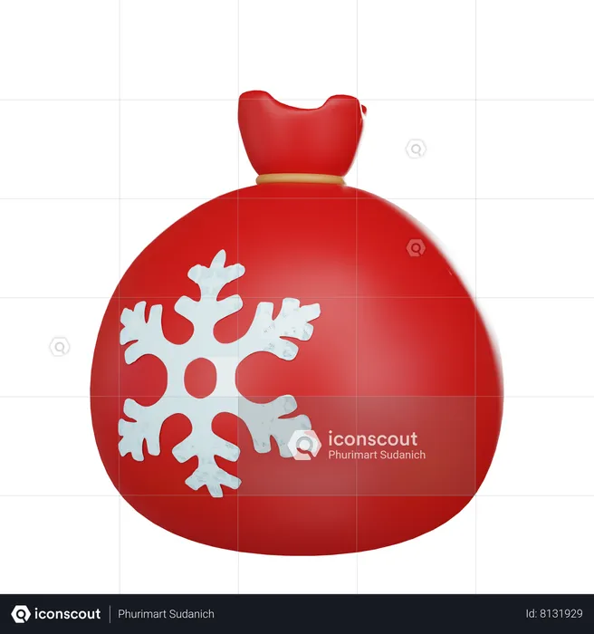 Santa Bag  3D Icon