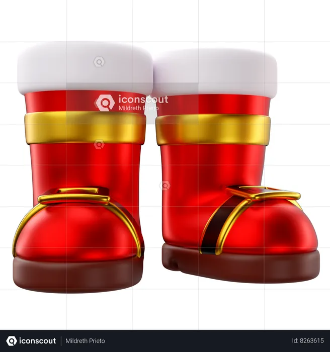 Botas de papai noel  3D Icon