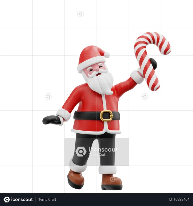 Santa bring candy  3D Illustration