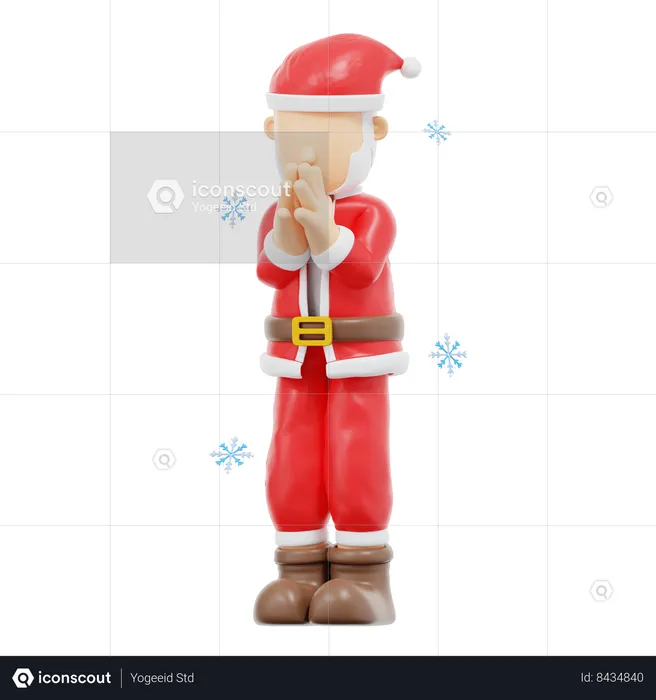 Santa Claus Appologize Pose  3D Illustration