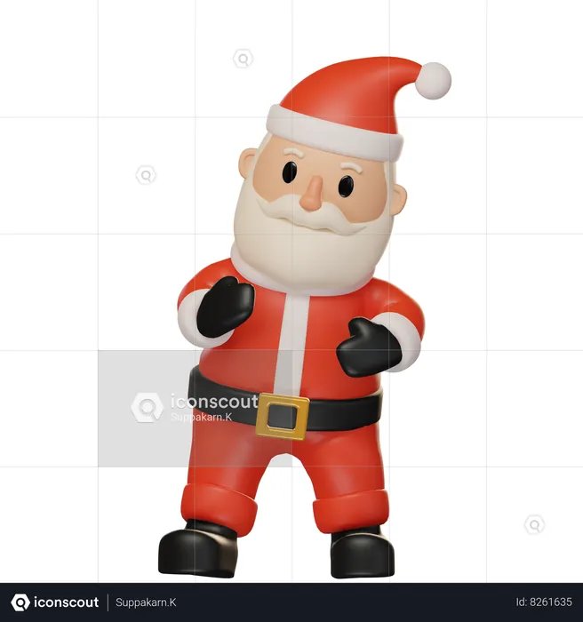 Santa Claus Dancing  3D Illustration