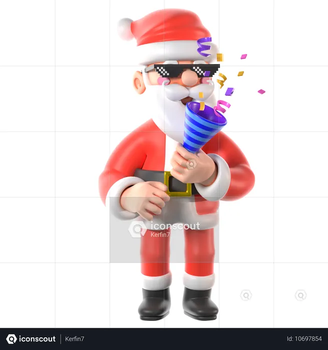 Papá Noel está de fiesta  3D Illustration