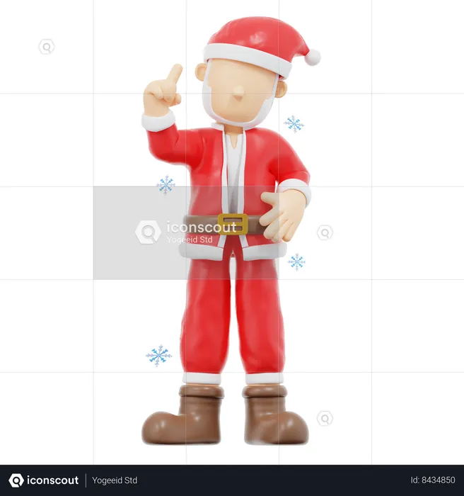 Santa Claus Get Idea Pose  3D Illustration
