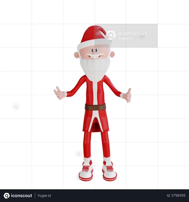 Santa Claus giving like  3D Illustration