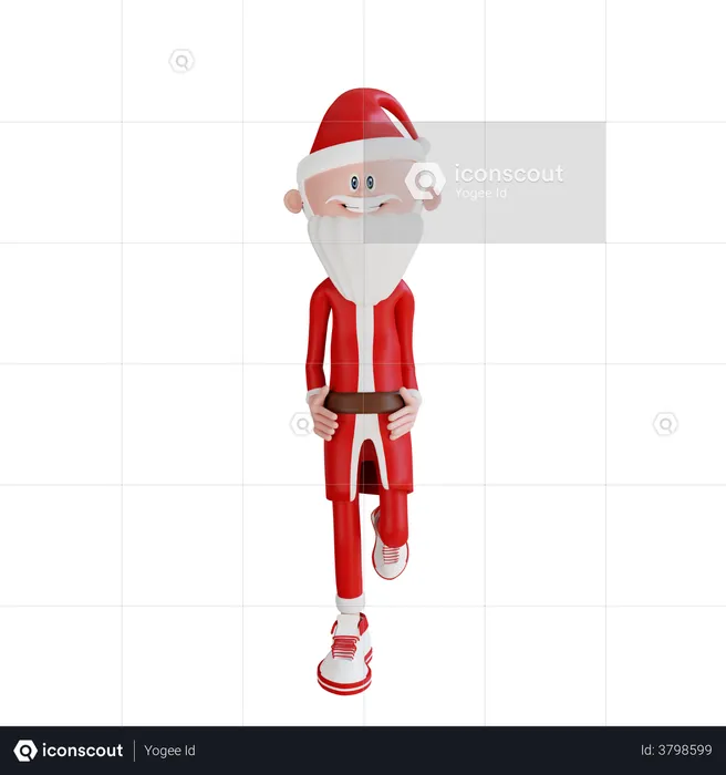 Santa Claus Giving Stylish Pose  3D Illustration