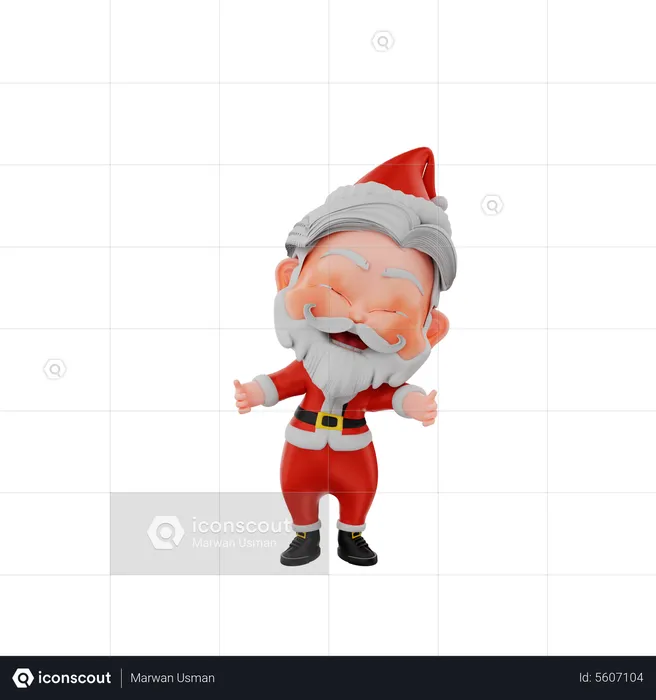Santa Claus Giving Thumbs Up  3D Illustration