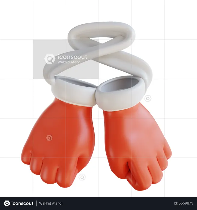 Santa Claus Gloves  3D Icon