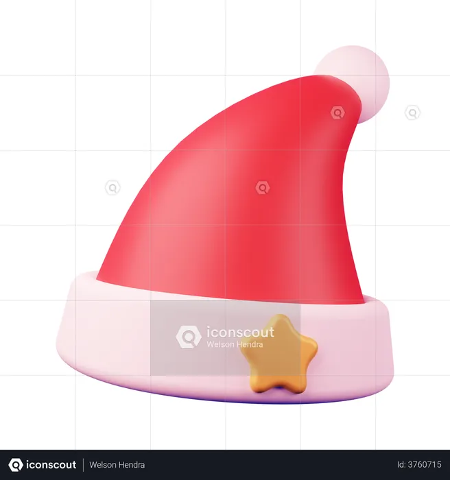 Santa Claus Hat  3D Illustration