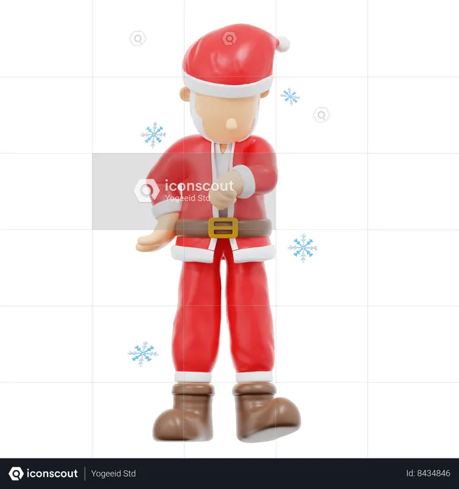 Santa Claus Impatient Pose  3D Illustration