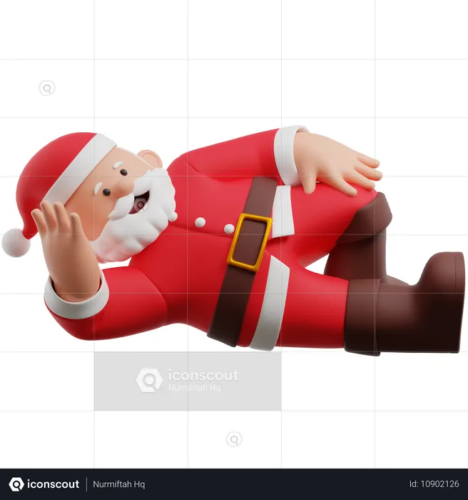 Santa Claus Is Relaxing  3D Illustration