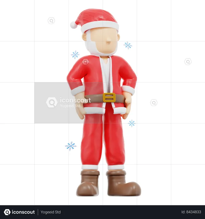 Pose de santa claus con las manos en las caderas  3D Illustration