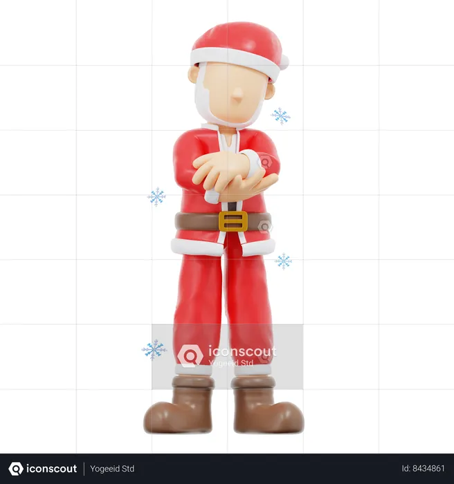 Santa Claus Posing  3D Illustration