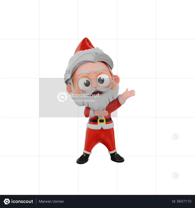 Santa Claus Presenting Something  3D Illustration