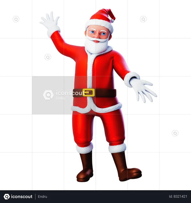 Santa Claus Presenting With Attraction  3D Illustration