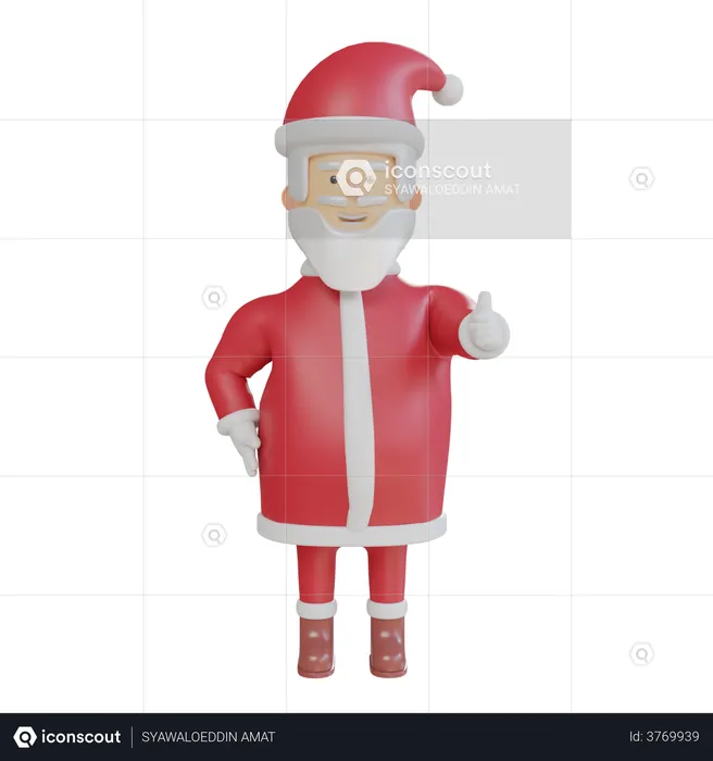Santa Claus Showing Ok Hand Gesture  3D Illustration