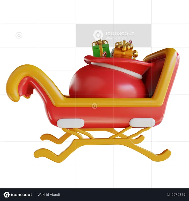 Santa Claus Sledge  3D Illustration