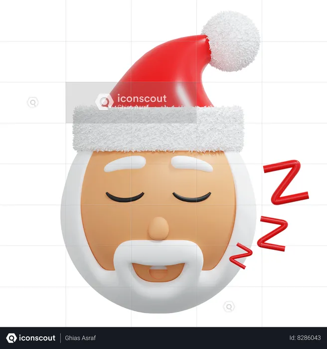 Santa Claus Sleeping  3D Icon