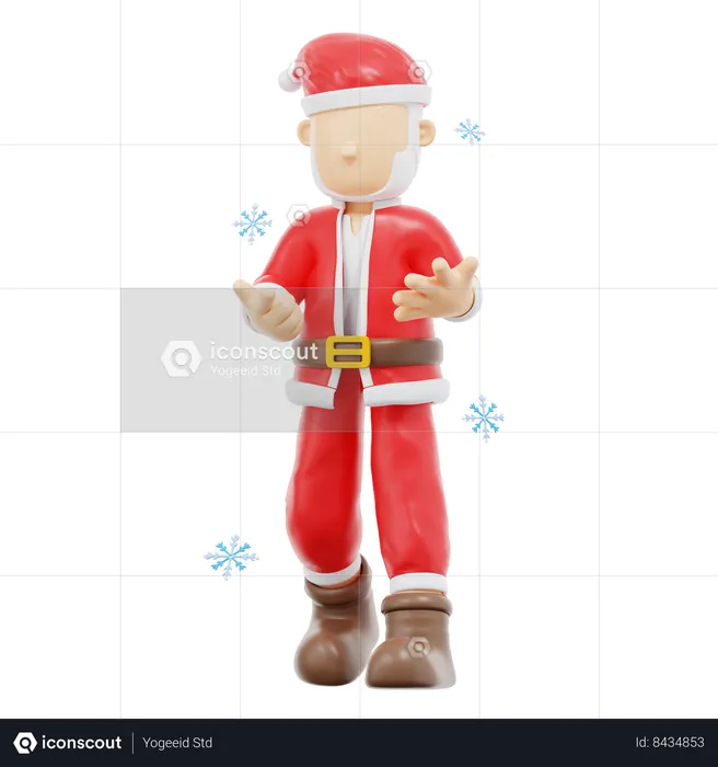 Santa Claus Talking Pose  3D Illustration