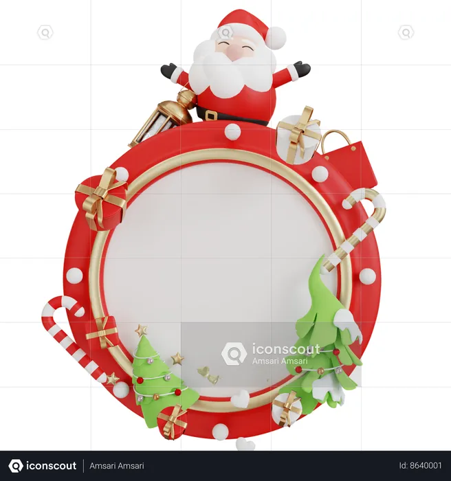 Santa claus with label sale  3D Icon