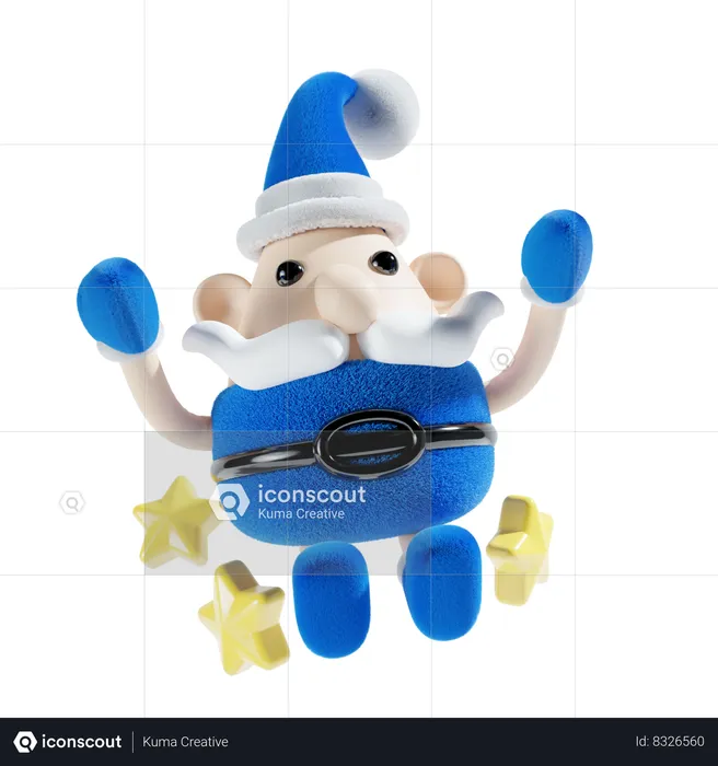 Santa Claus With Star  3D Illustration