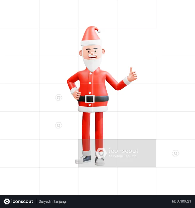 Santa clause give like  3D Illustration