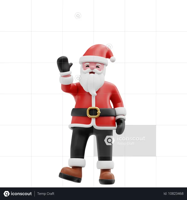 Papá Noel dice hola  3D Illustration