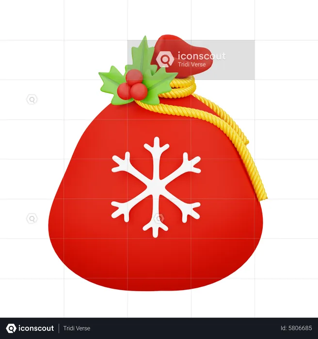 Santa Gift Sack  3D Icon