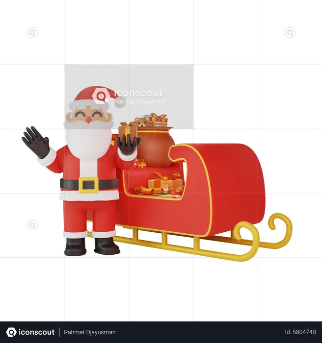 Santa Gifts  3D Illustration