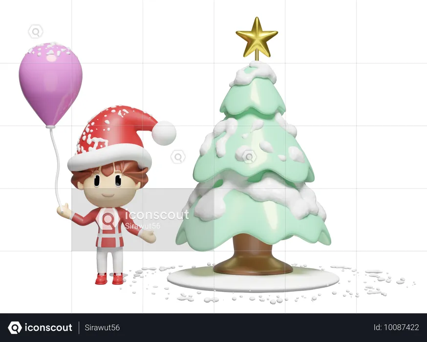 Santa Girl  3D Illustration