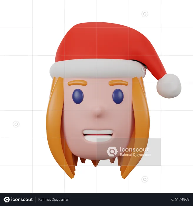 Santa Girl  3D Icon