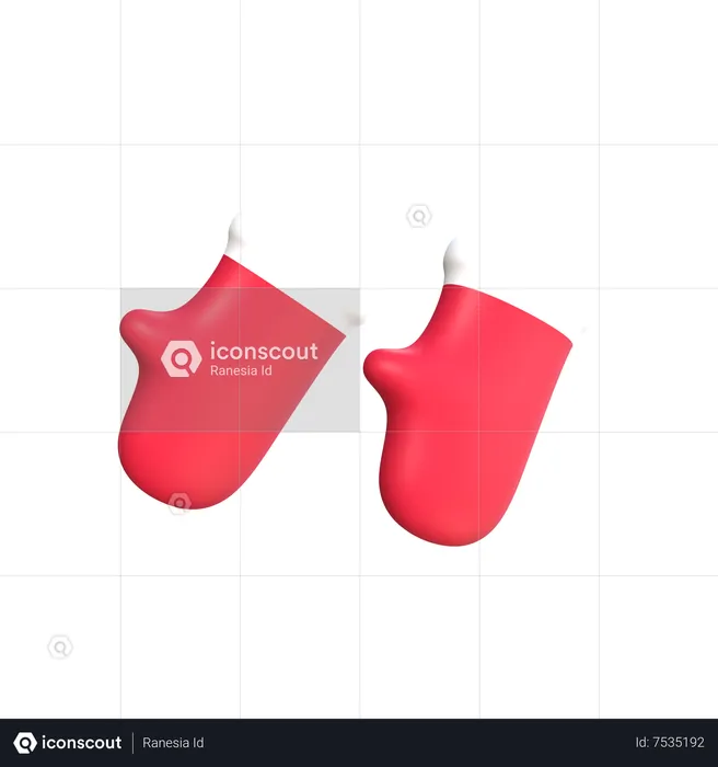 Santa Gloves  3D Icon