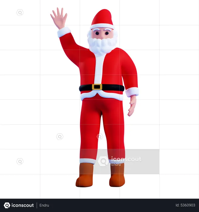 Santa haciendo gesto de hola  3D Illustration