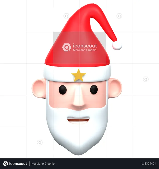 Santa Head  3D Icon