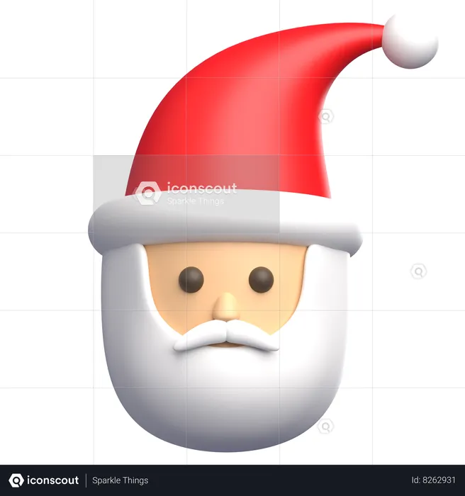 Santa Head  3D Icon