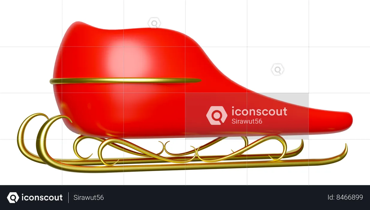 Santa is riding on Christmas sleigh  3D Illustration