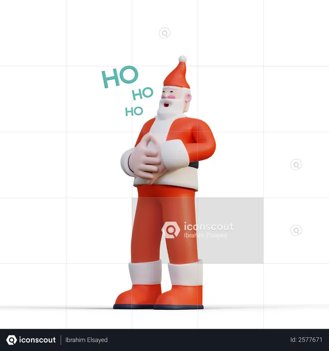 Santa Laughing 3D Illustration