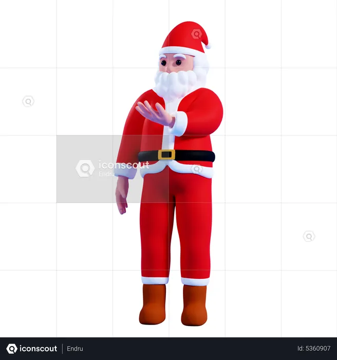 Santa showing something  3D Illustration